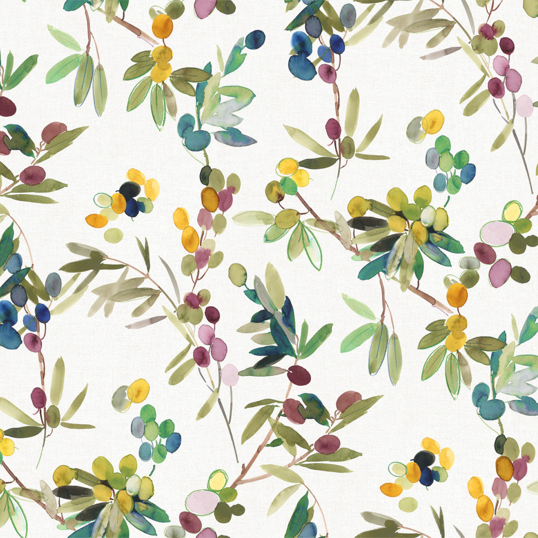 Oliven på Gren - Voksdug med farverige oliven