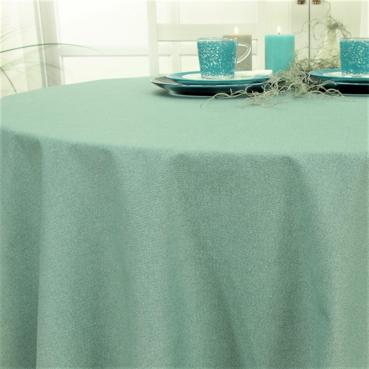 Ensfarvet rund akryldug opal - Dali 180 cm bred