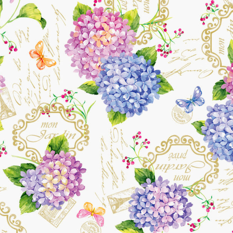 Ortensie, voksdug med Hotensia, 140 cm bred