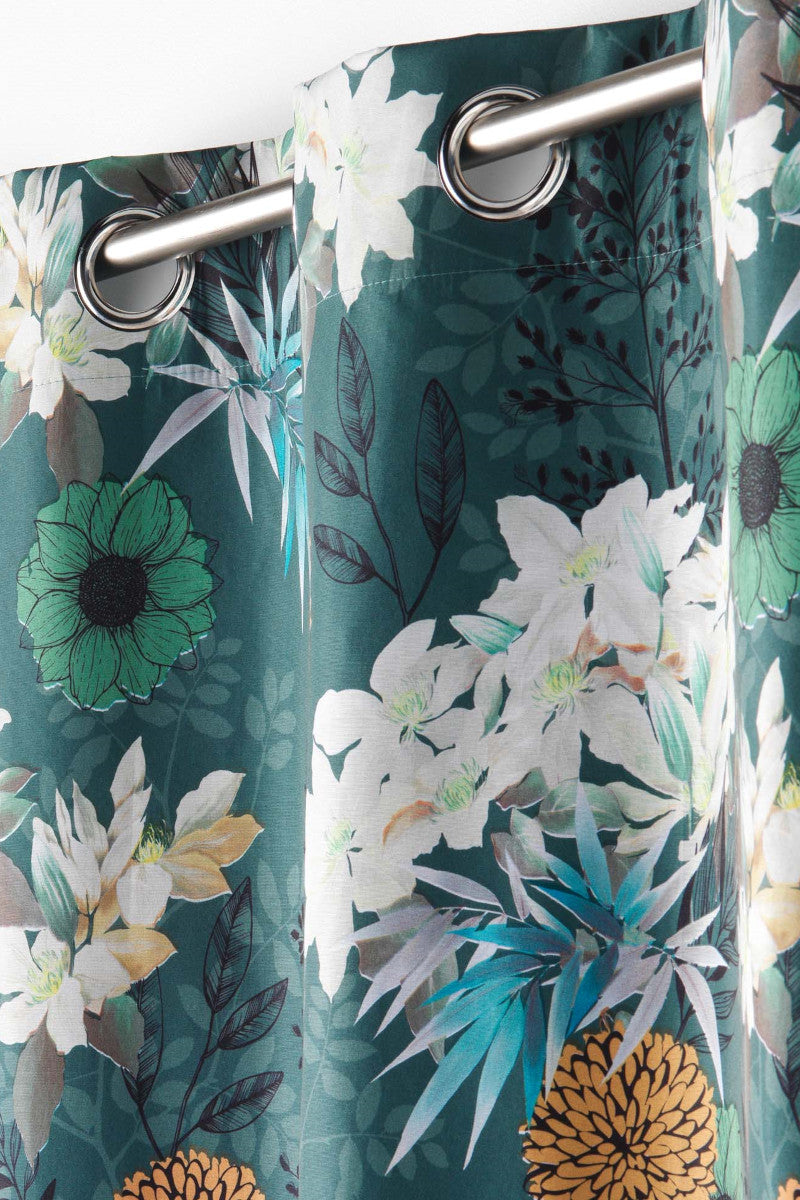 Osaka Blå – 100% Mørklægningsgardin 135 x 260 cm, nærbillede