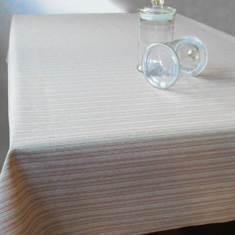 Othos Beige - Akryldug med striber i beige