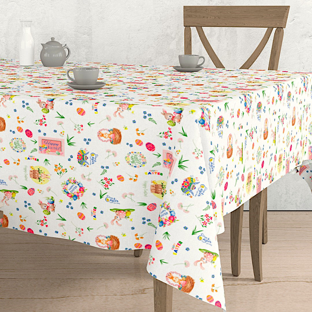 Påsketid Hvid - Akryldug med påskemotiver