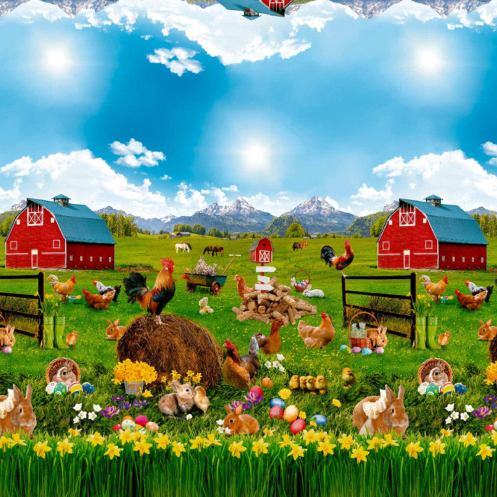 Påske voksdug - Påskestemning på farmen