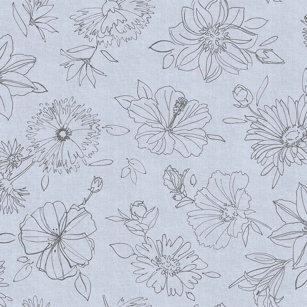 Palmas grå, voksdug med flotte stregtegninger