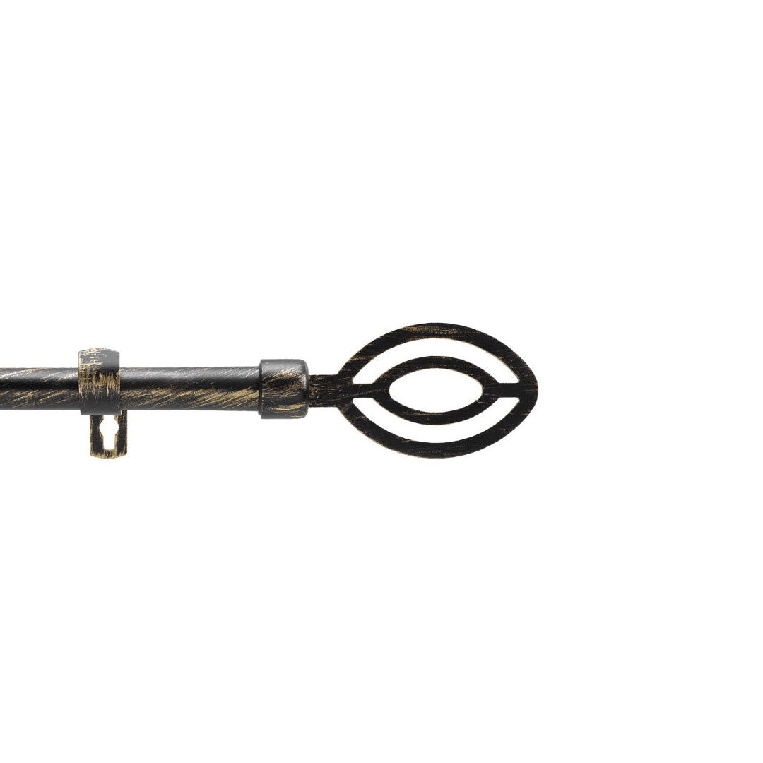 Patina Alpha Sort/Guld – Justerbar Gardinstang 120–210 cm