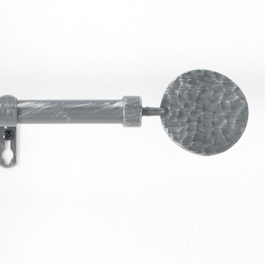 Patina Bullette, Grå/Sølv – Justerbar Gardinstang 120–210 cm