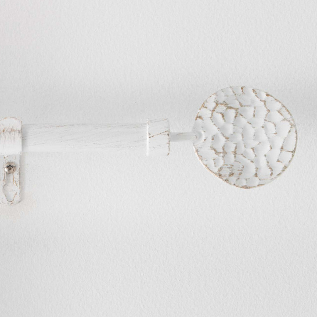 Patina Bullette, Hvid/Guld – Justerbar Gardinstang 120–210 cm