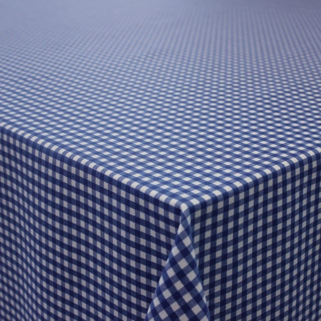 Patinir, ternet akryldug blå/hvid - 180 cm bred