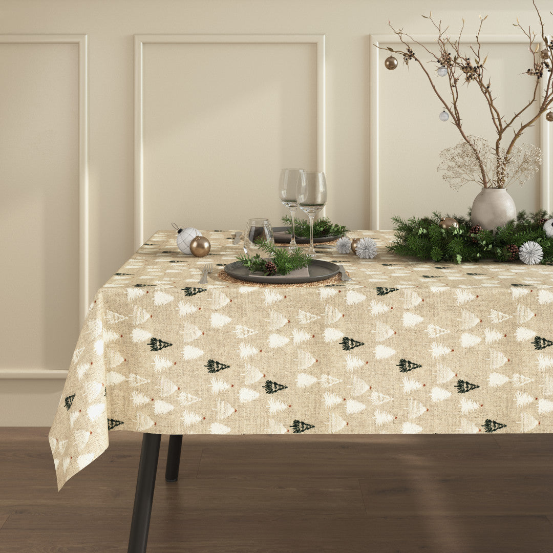 Pau Natur - Juleakryldug i hørlook med juletræer, miljø