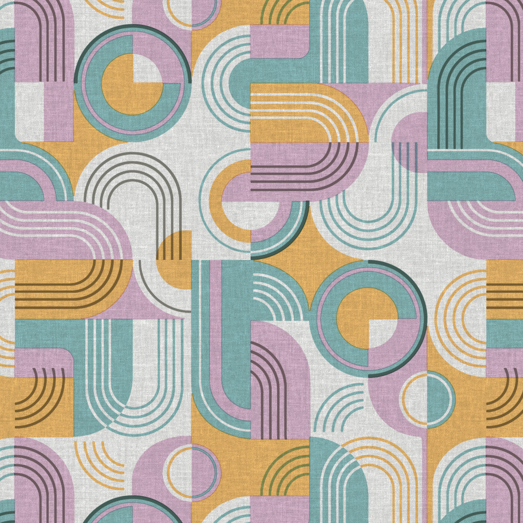 Picasso Råhvid - Voksdug med grafisk mønster og hørlook