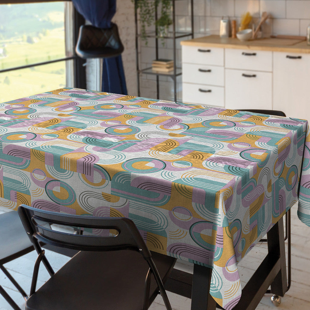 Picasso Råhvid - Voksdug med grafisk mønster og hørlook