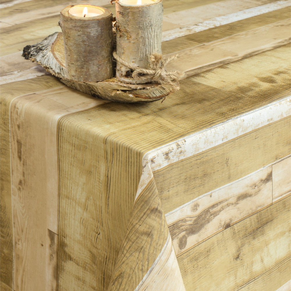 Planker Beige - Voksdug med rustikt trælook
