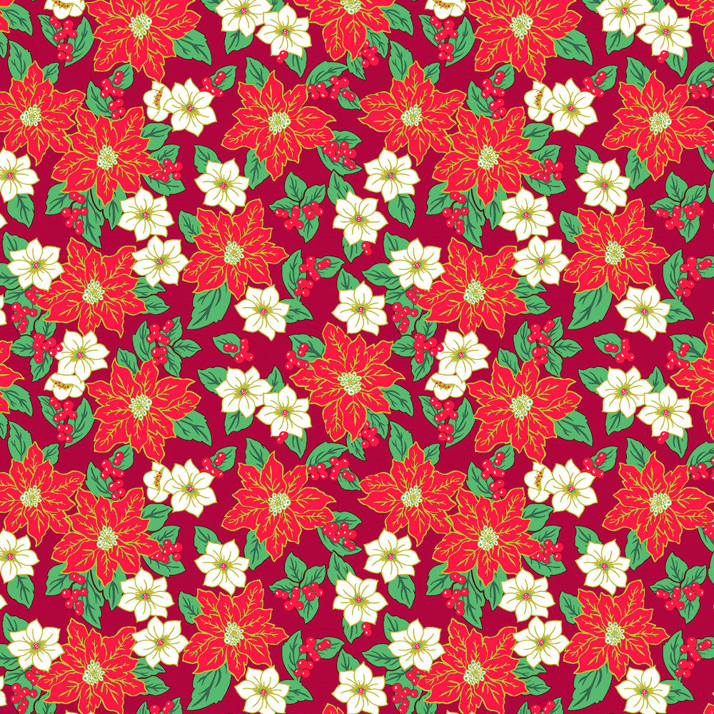 Pons Dyb Rød - Juleakryldug med de smukkeste små Julestjerner