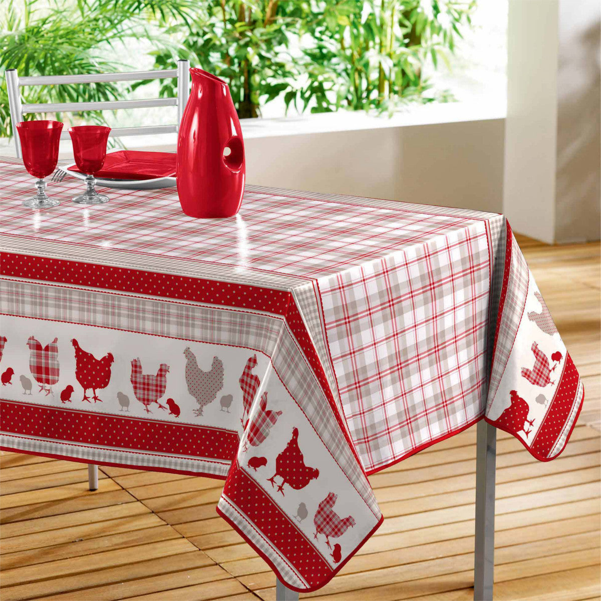 Poussins - voksdug med kyllinger, 140 x 240 cm