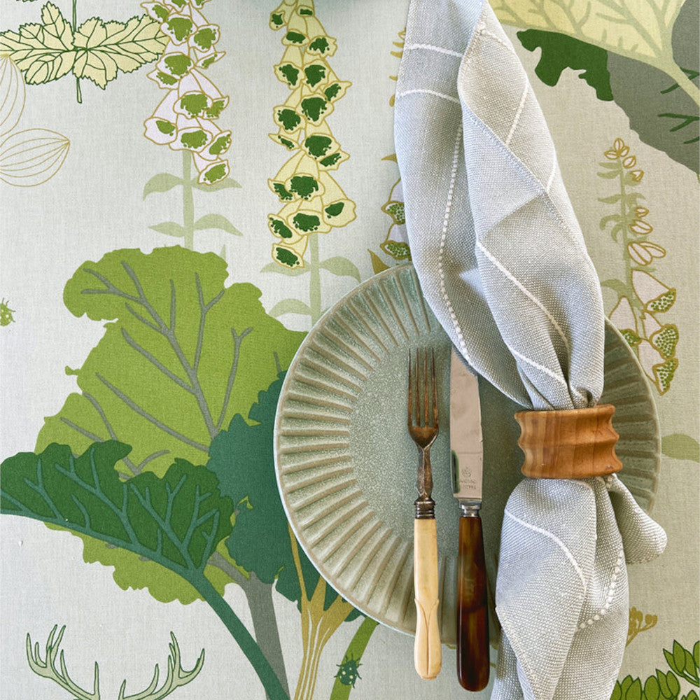 Rabarberhaven Grøn - Notes by Susanne Schjerning, akryldug med antiskrid