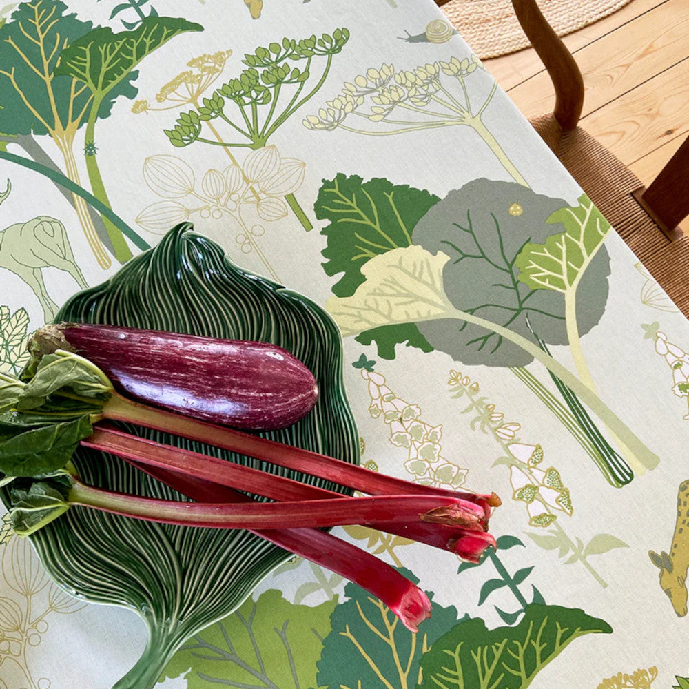 Rabarberhaven Grøn - Notes by Susanne Schjerning, akryldug med antiskrid