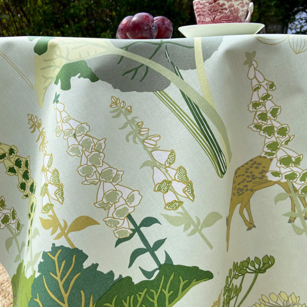 Rabarberhaven Grøn - Notes by Susanne Schjerning, akryldug med antiskrid