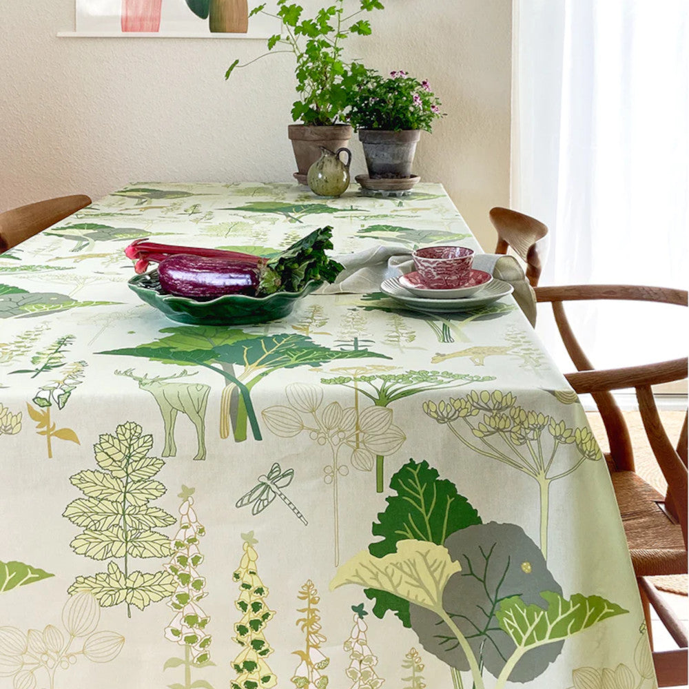 Rabarberhaven Grøn - Notes by Susanne Schjerning, akryldug med antiskrid