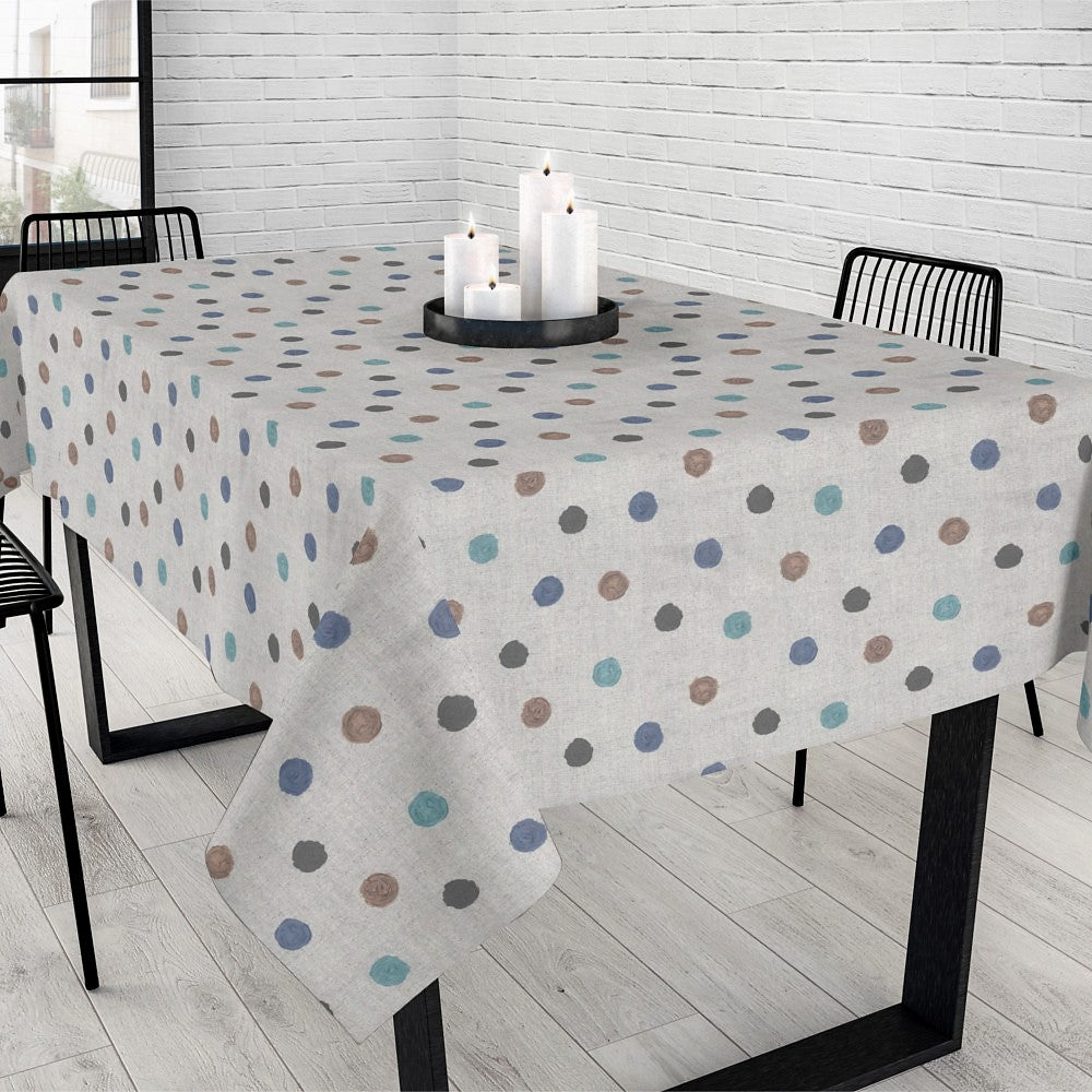 Redon - Akryldug med prikker i afdæmpede farver, 140 cm