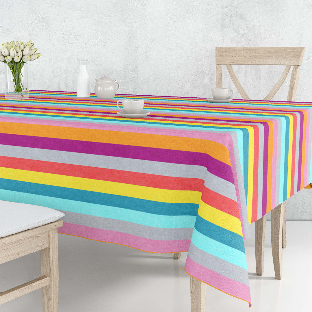 Regnbue striber - Akryldug med striber i mange farver, 160 cm