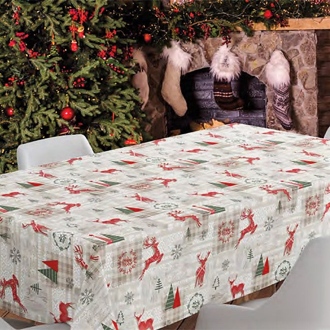 Rensdyr Skandinavien - Julevoksdug med flot præget overflade