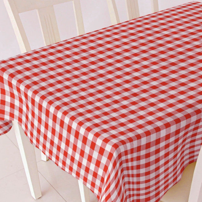 Rød hvid ternet voksdug, 120 cm bred