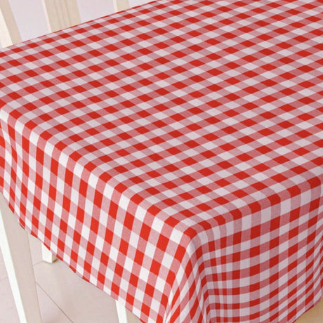 Rød hvid ternet voksdug, 140 cm bred