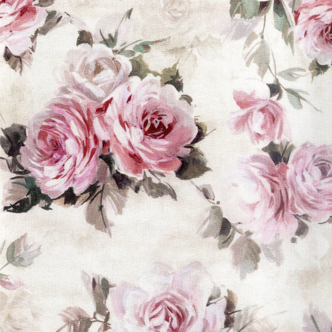 Rose Antiche Bianco - Akryldug med skønne roser