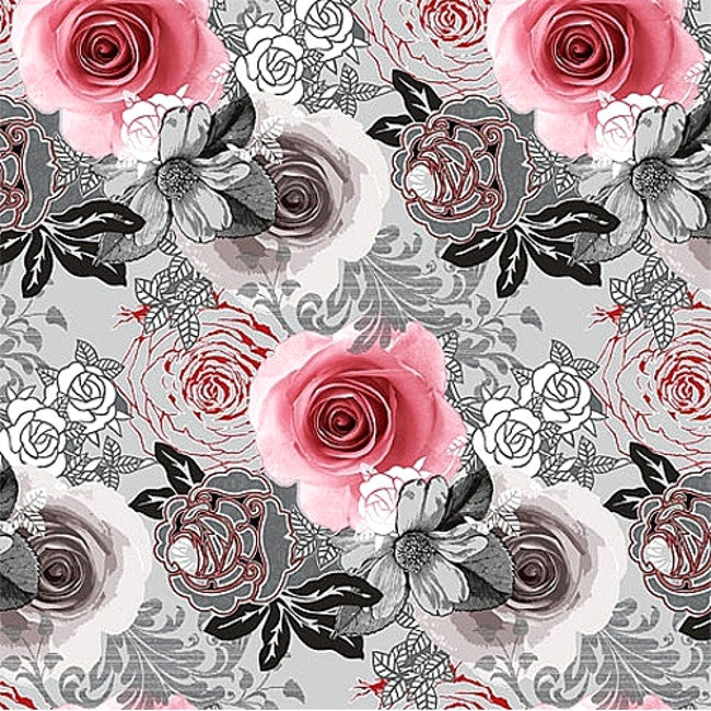 Nærbillede Rose Romantique - Voksdug med flotte roser