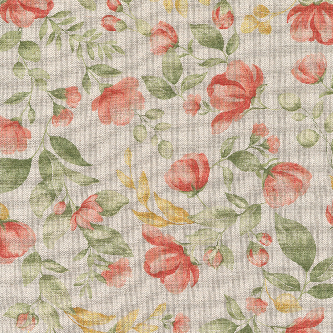 Roselia - Akryldug i hørlook med romantiske blomster