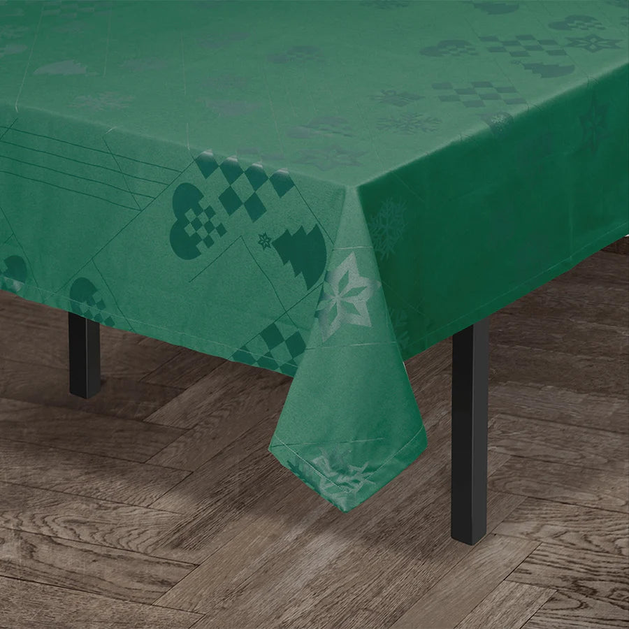 Rosendahl - Juna Juledug Natale, flot damaskdug i grøn - 150 cm x 320 cm, hjørne