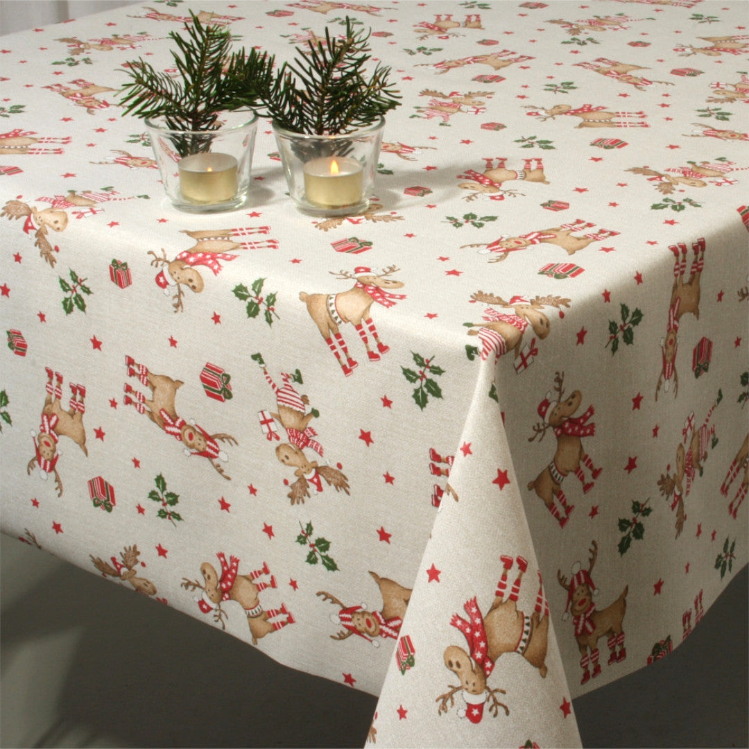 Rudolf Julefest juledug med stearinlys på bordet.