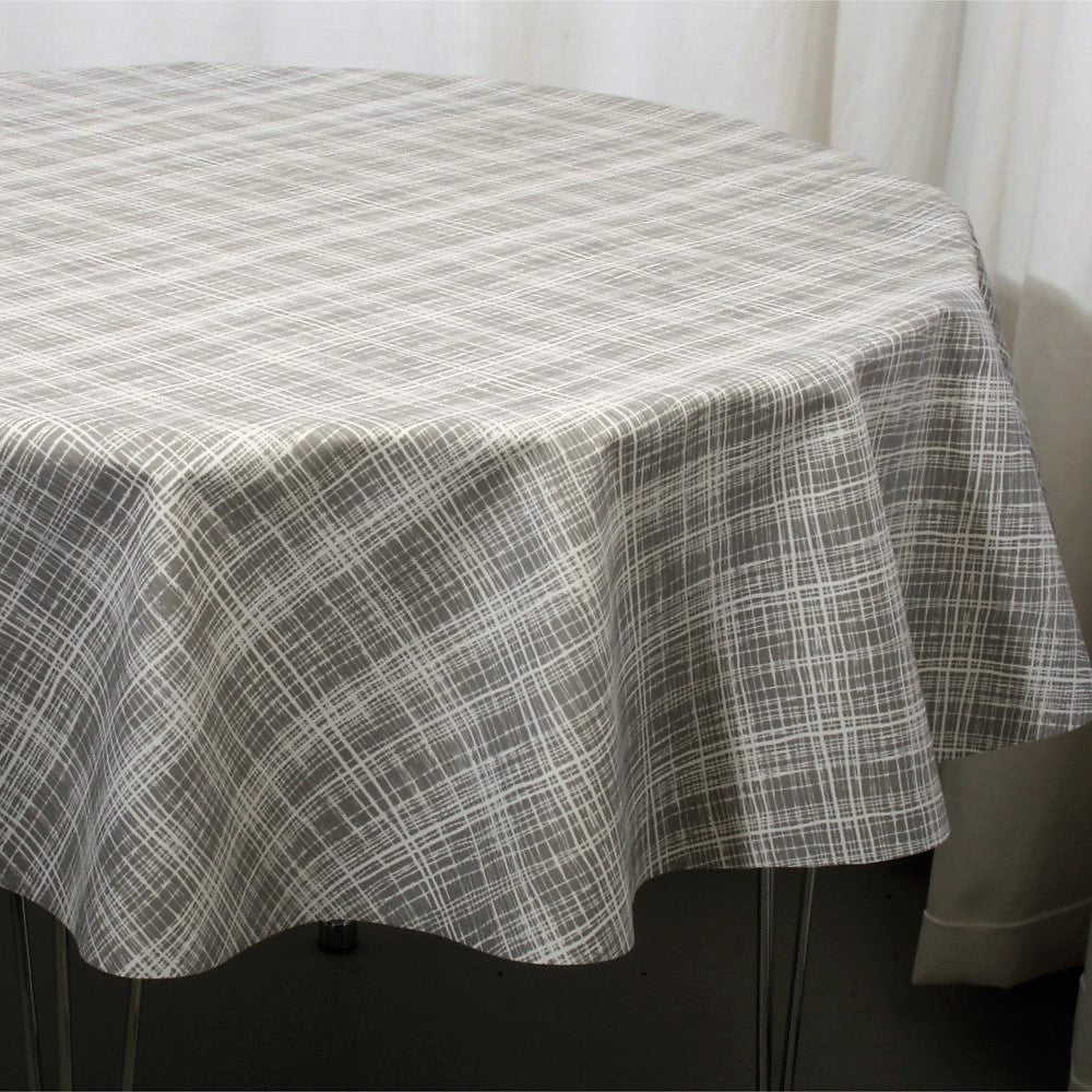 Flow Grey - Flot akryldug med enkelt streg mønster, 140 cm