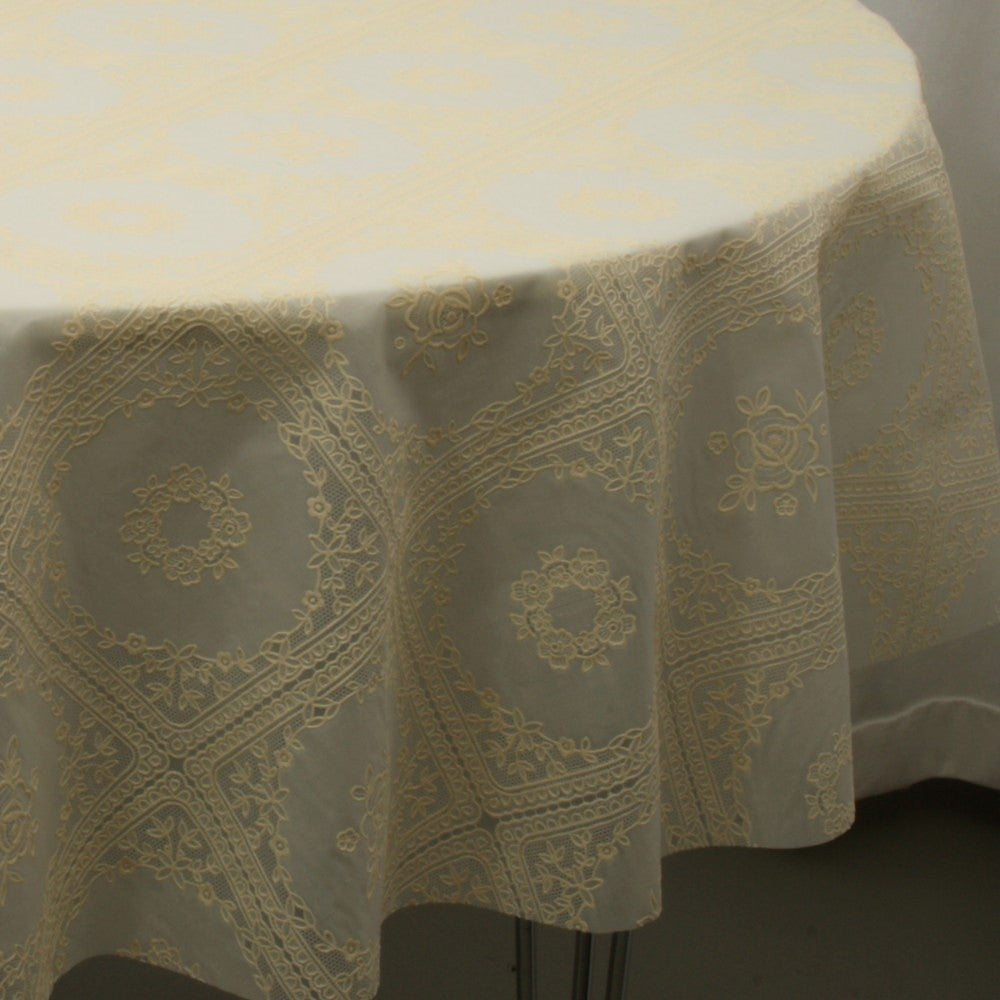 LÆNGDE: 4,3 m - Blondevoksdug - Blondedug, Rose med mere, cremefarvet