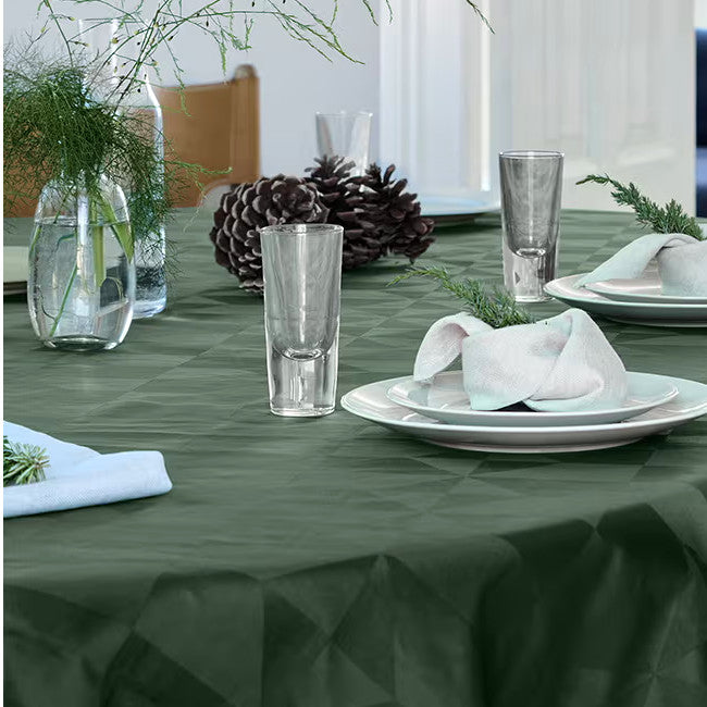 Rund juledug Ø 180 cm - Compliments Wind Green med opdækning