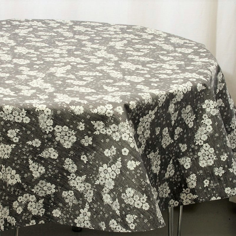 Rund voksdug - Brudeslør Antracit/hvid