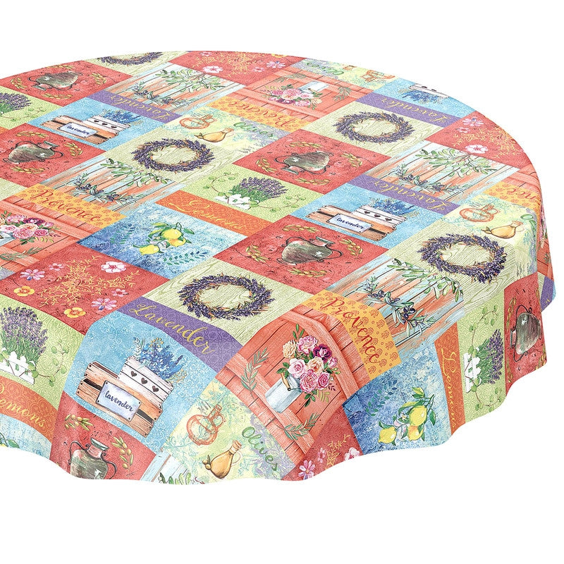 Provence i farver, rund voksdug i flot fransk stil