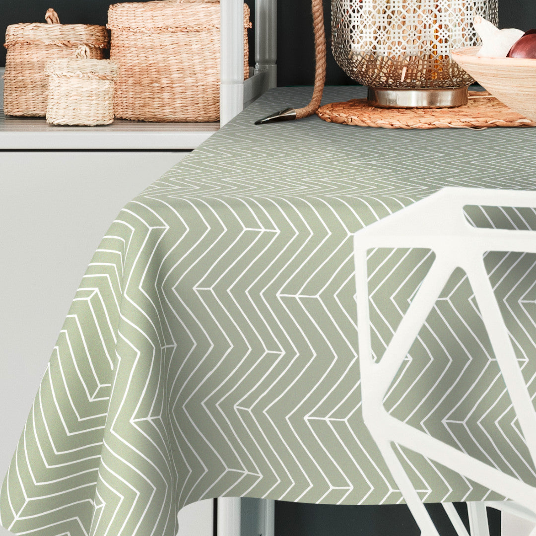 Sabila Sage - Voksdug med moderne sildbensmønster, hjørne