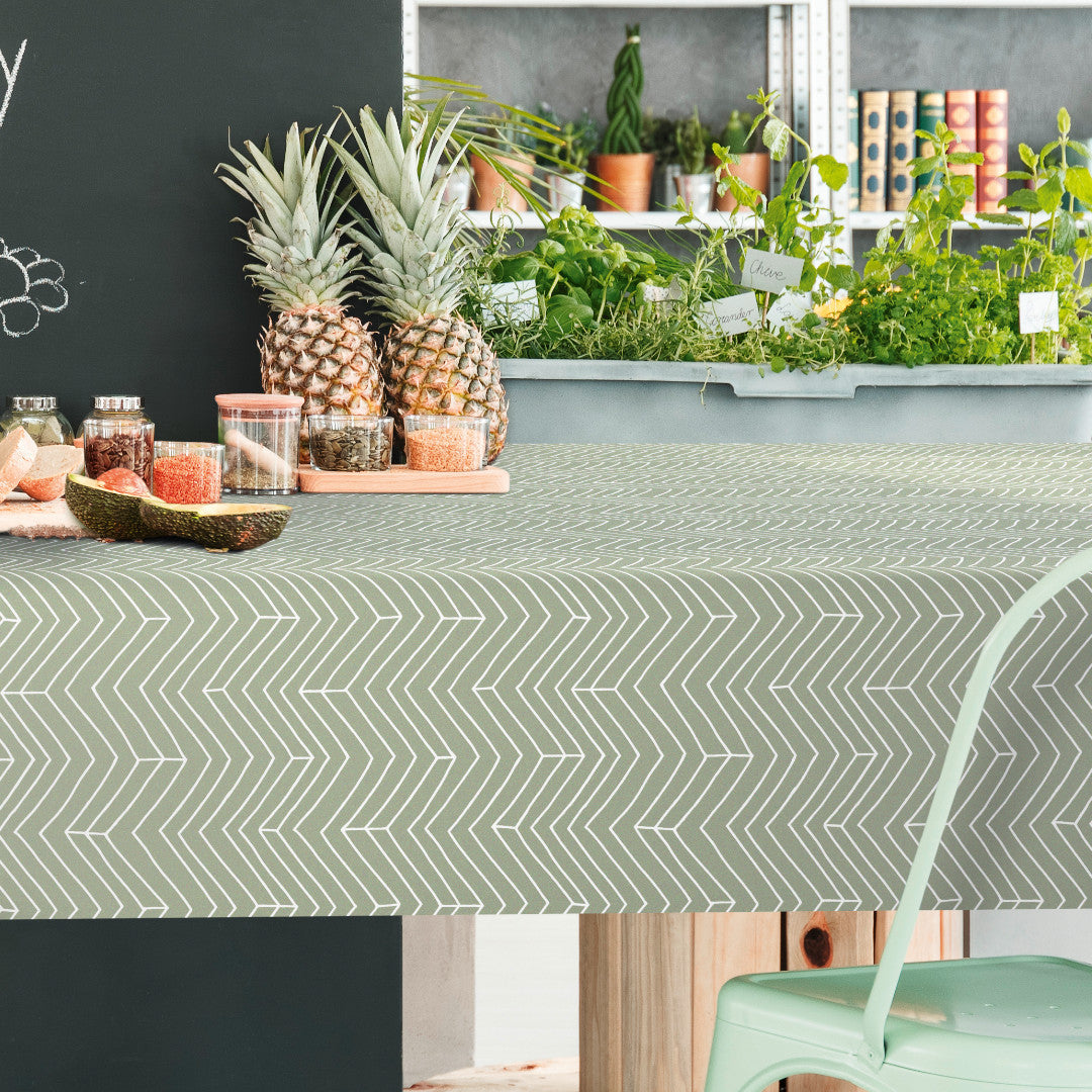 Sabila Sage - Voksdug i skandinavisk stil med moderne sildbensmønster