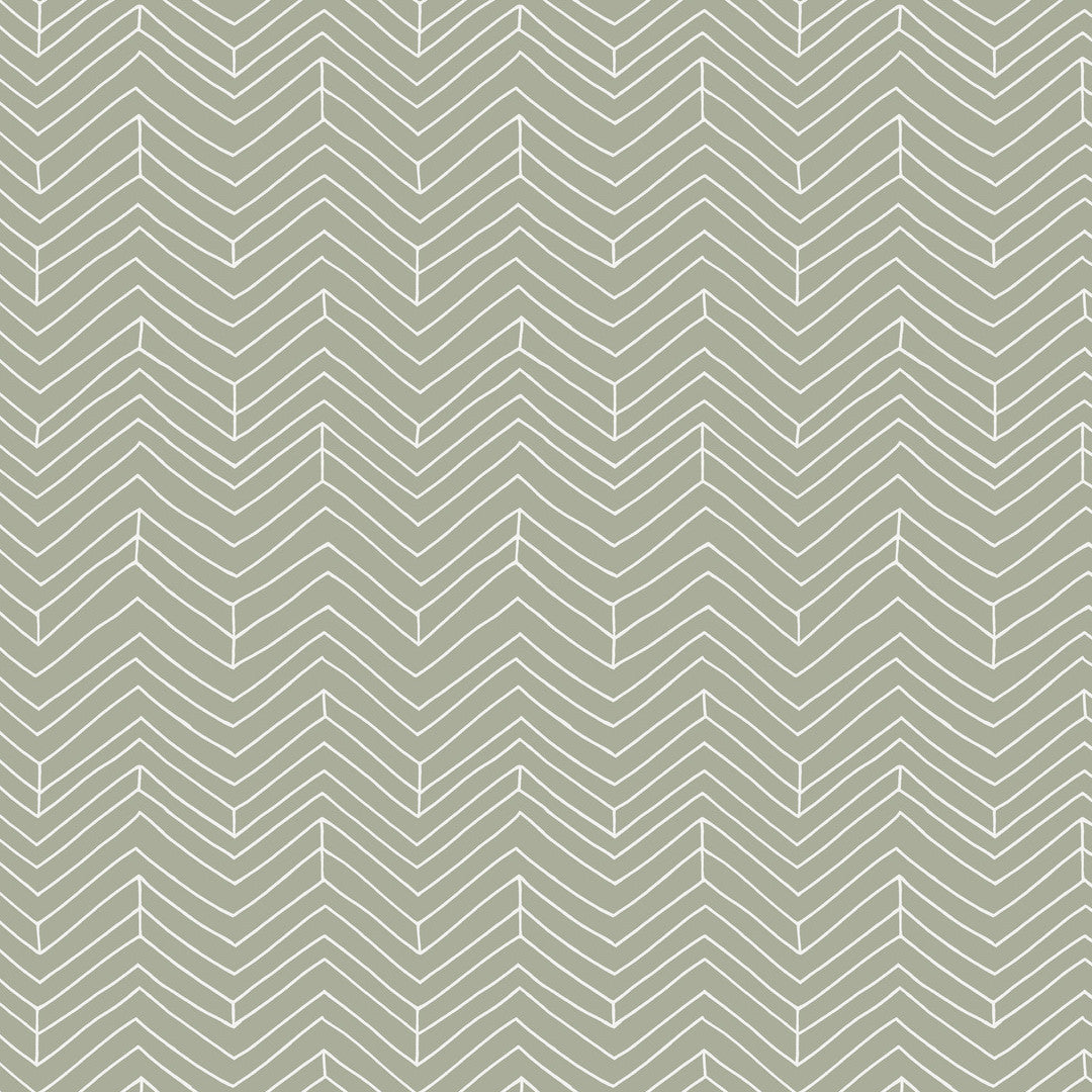 Sabila Sage - Voksdug med moderne sildbensmønster, mønster