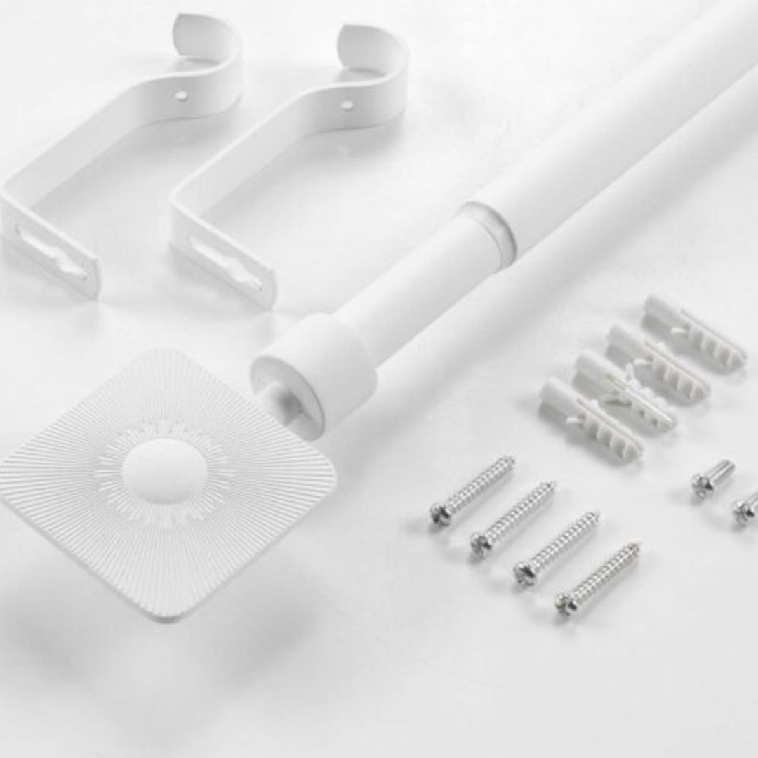 Sarita Hvid – Justerbar Gardinstang 120–210 cm, udstyr