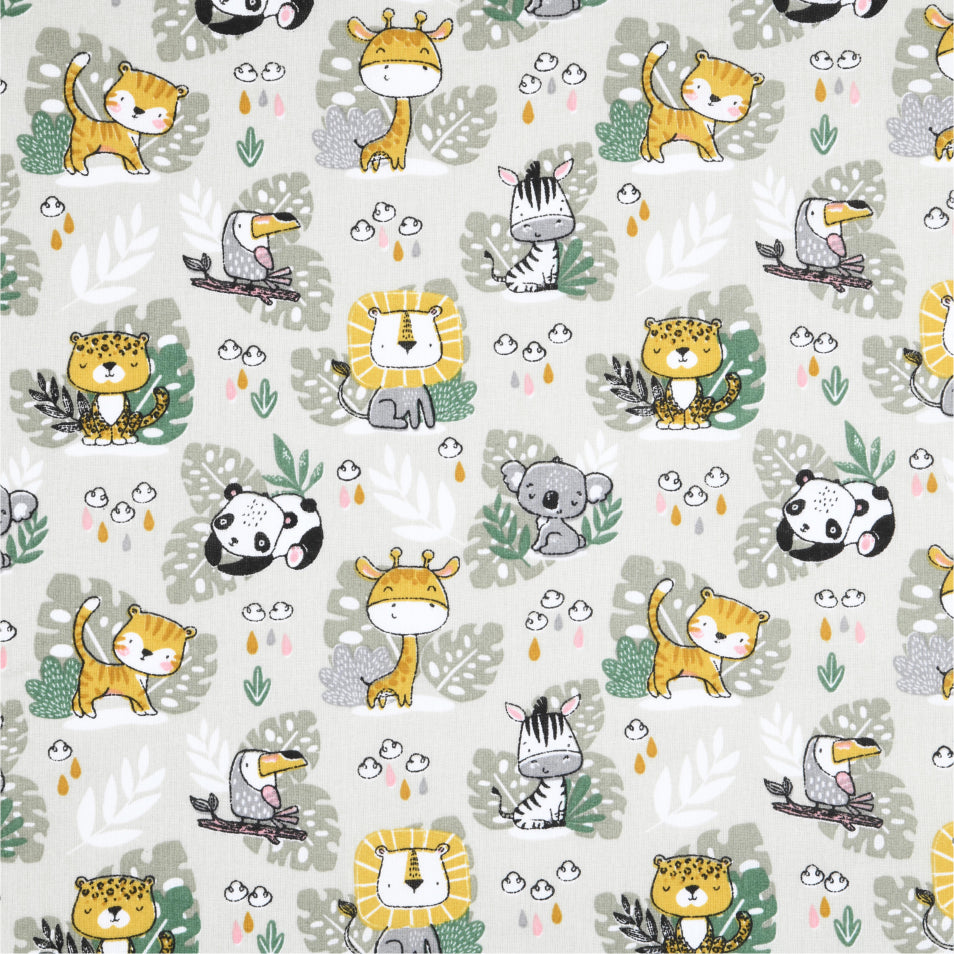 Savana - Akryldug med søde dyr 135 cm bred