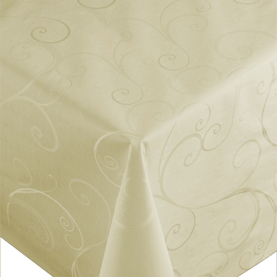 Scala Galaxy Creme - Rund voksdug Ø 140 med kantsyning