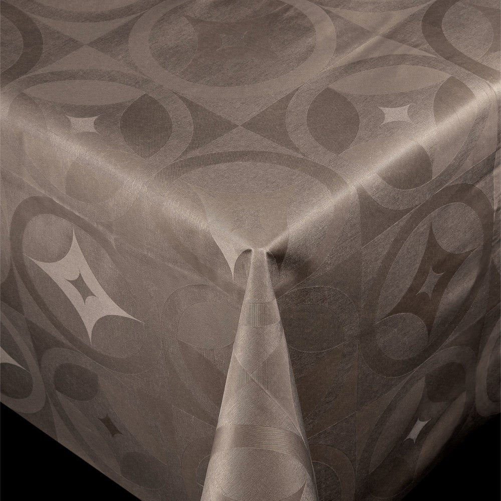 Scala Novo Brown - Rund voksdug Ø 140 med kantsyning