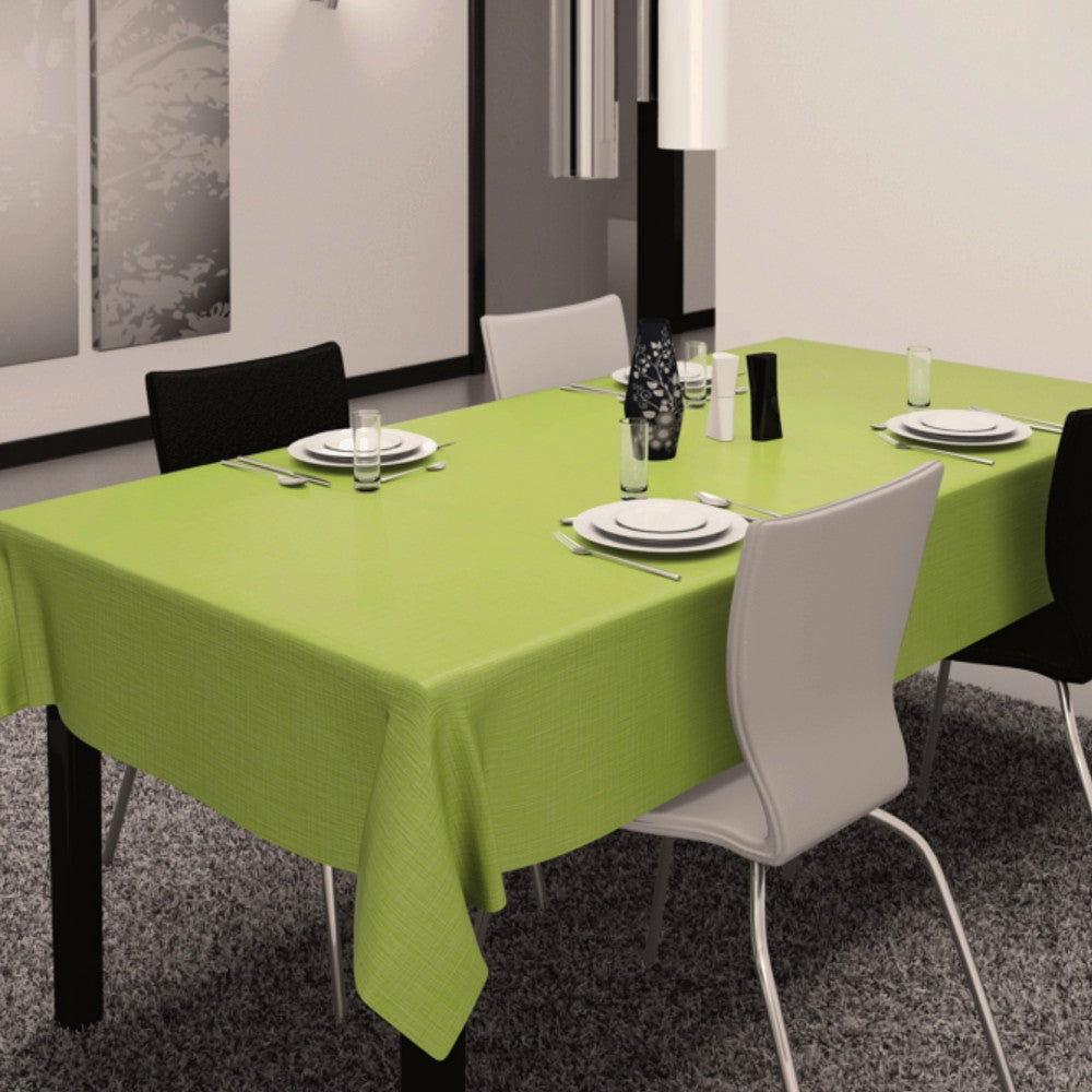 Sharon ensfarvet voksdug med flot sølvstruktur, 140 cm - Limone