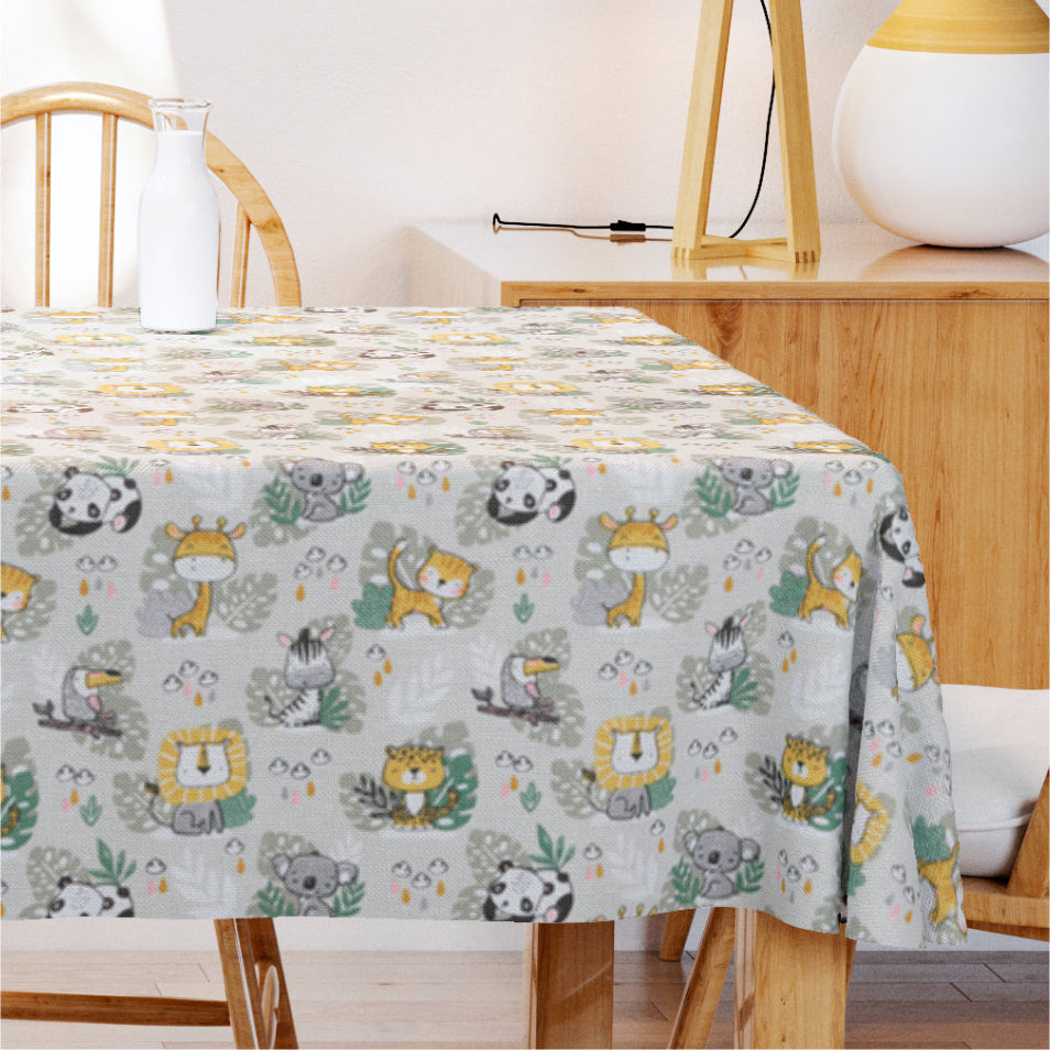 Savana - Akryldug med søde dyr, 140 cm bred