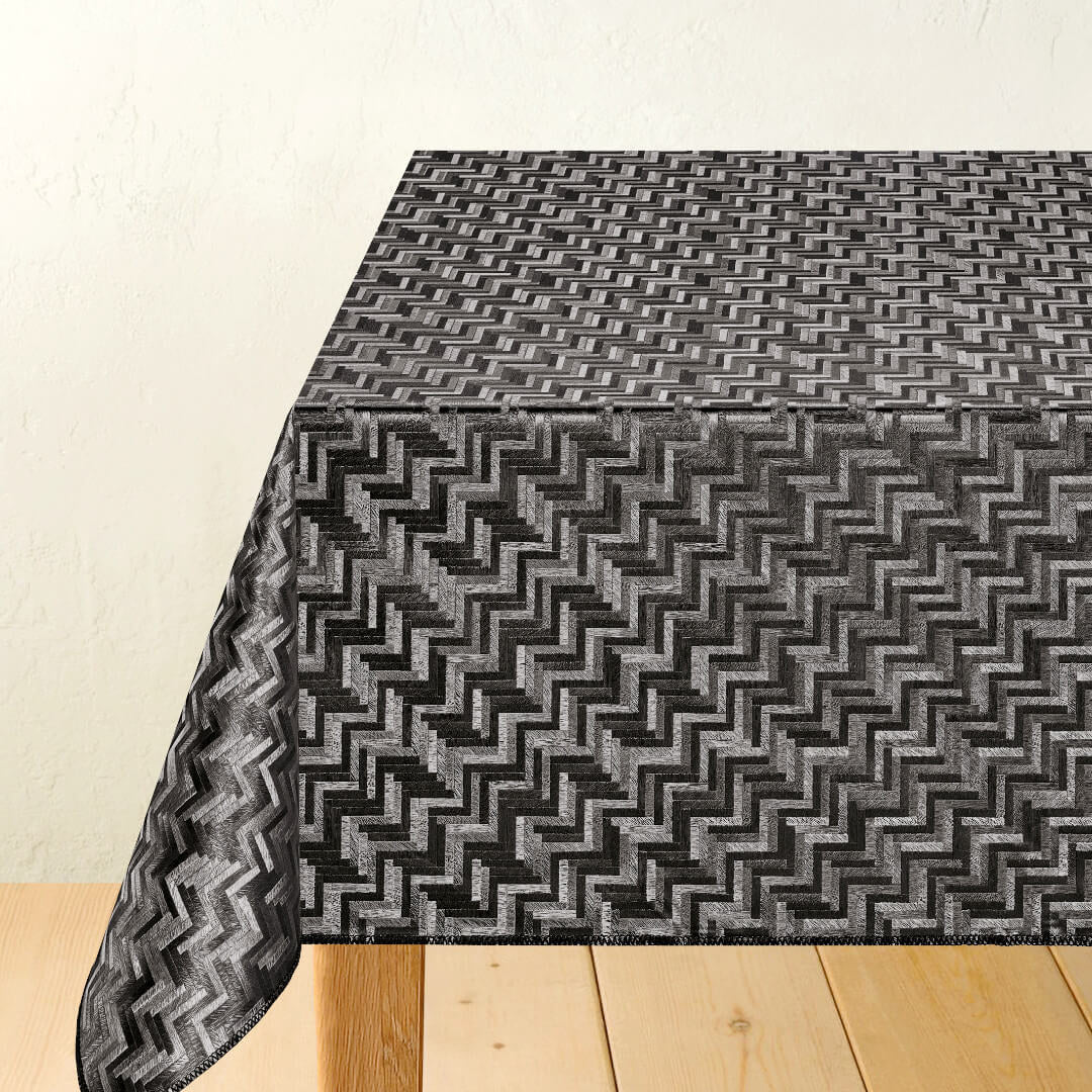 Sort Esche - Voksdug med grafisk mønster