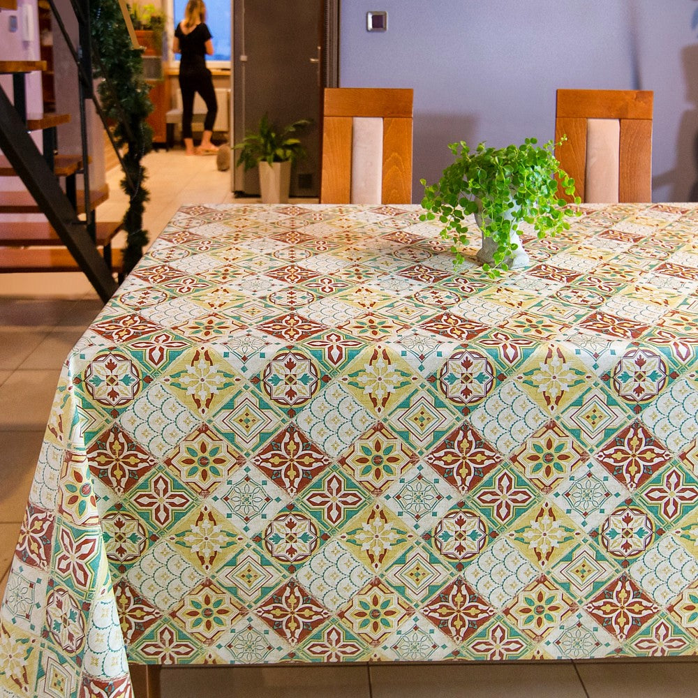 Skønne Kakler Grøn - Voksdug med tekstil-look