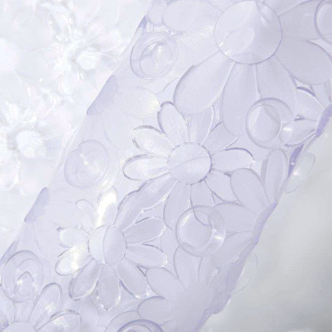 Skridsikker bademåtte med sugekopper - Daisy 34 x 72 cm, transparent