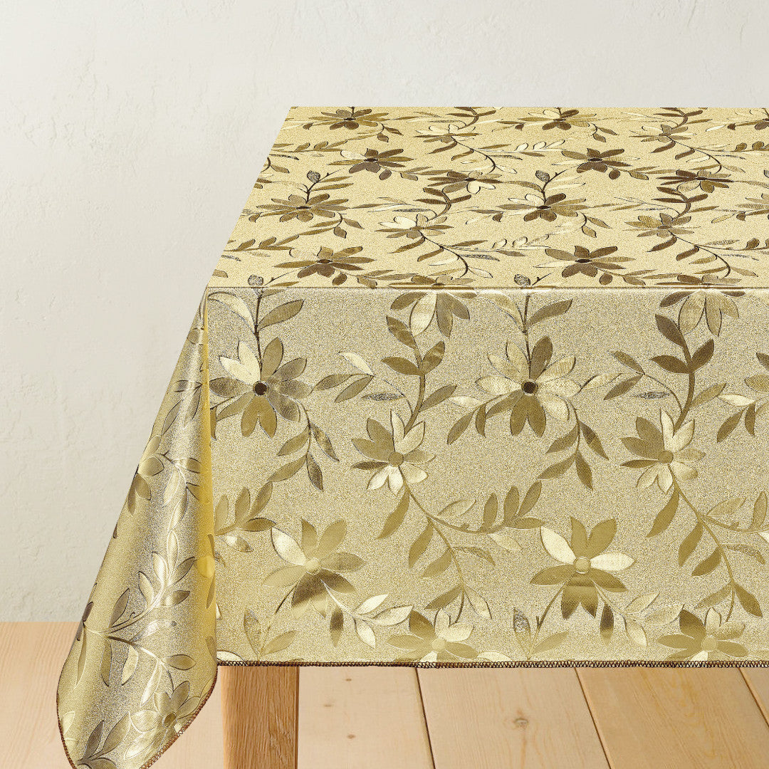 Slyngblomst Guld - Guldfarvet voksdug med slyngblomster